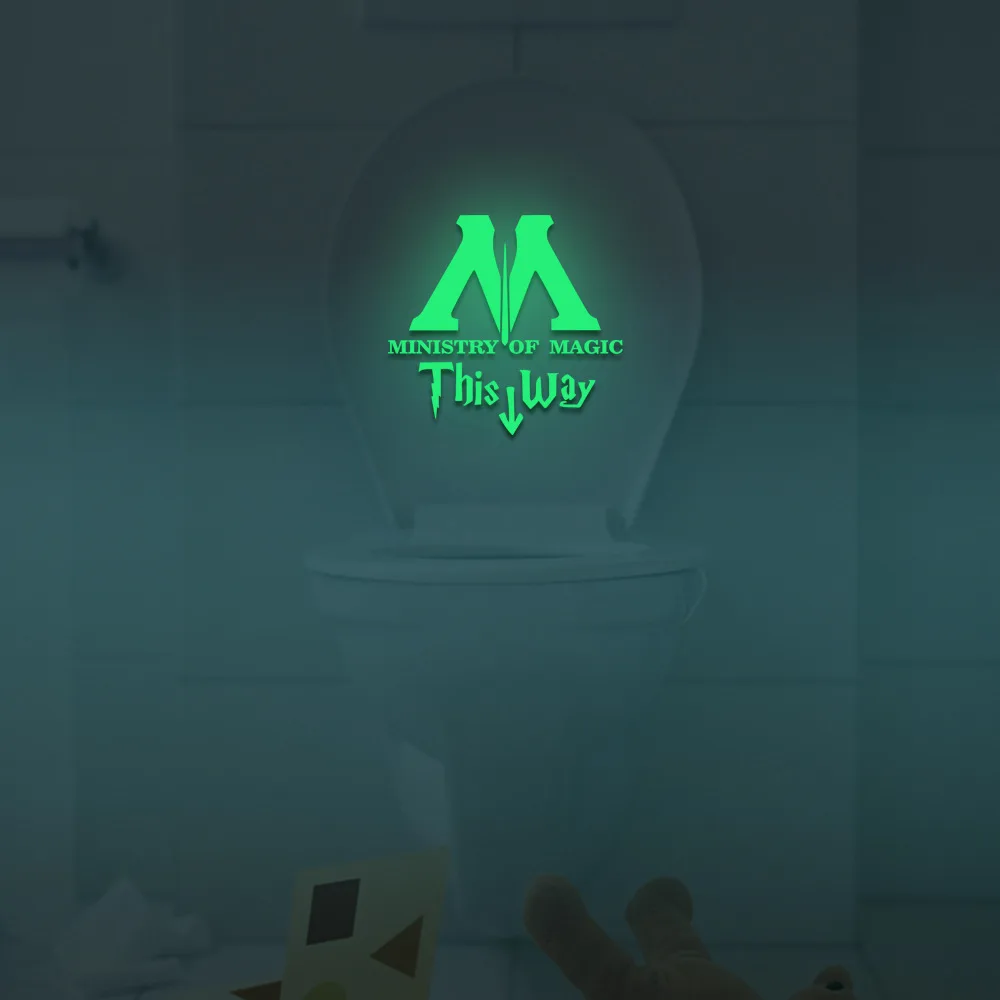 

Eco-friendly Noctilucous DIY Sticker Ministry Of Magic Shining Wall Sticker For Home Decor Kid`s Room Bathroom Toilet WC Commode
