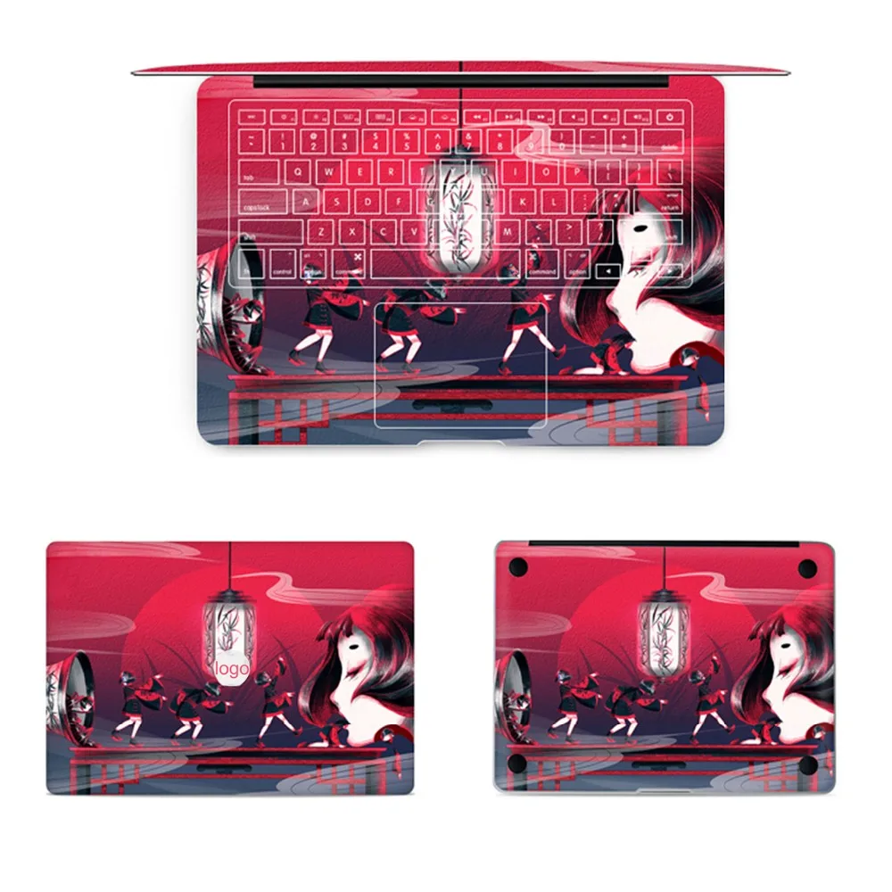 

YCSTICKER - 4pcs/Set Laptop Full Sticker Top Bottom Keyboard Vinyl Decal Mystic Painting Skin For Macbook Air Retina Pro & Film