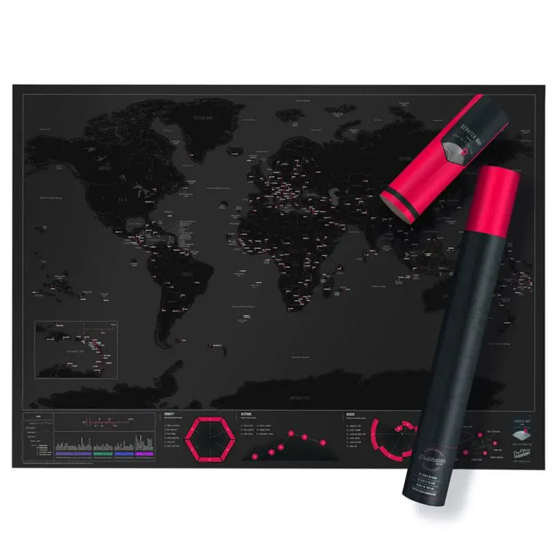 

Travel World Scratch Map Gold Foil Black Scratch Map Scratch Off Foil Layer Coating World Map Luxury Travel Gift Mapa