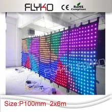 Новые продукты P10 rgb полноцветный гибкий мягкий светодиодный видео занавес