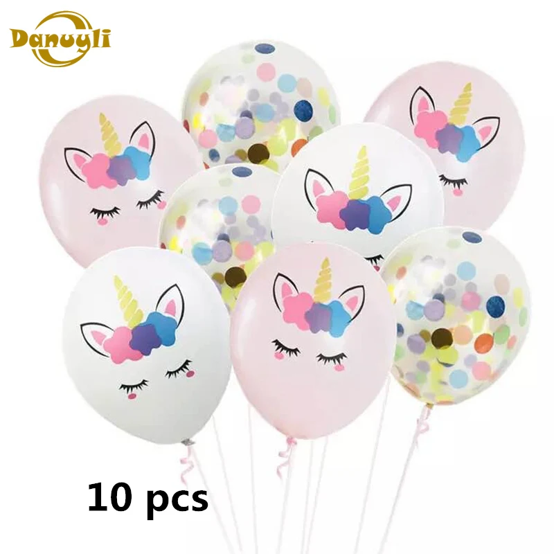 Danuyli envío gratis Unicornio globo de látex partido Unicornio aire Globos de boda decoración de la fiesta de cumpleaños juguetes de los niños