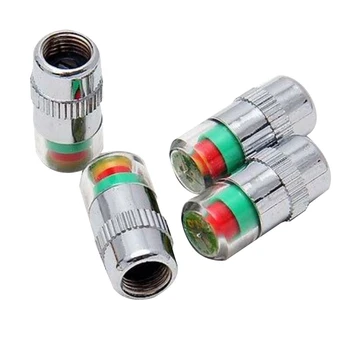 

4PC Car Auto Tire Pressure Monitor Valve Stem Caps Sensor Indicator Alert Eyes J