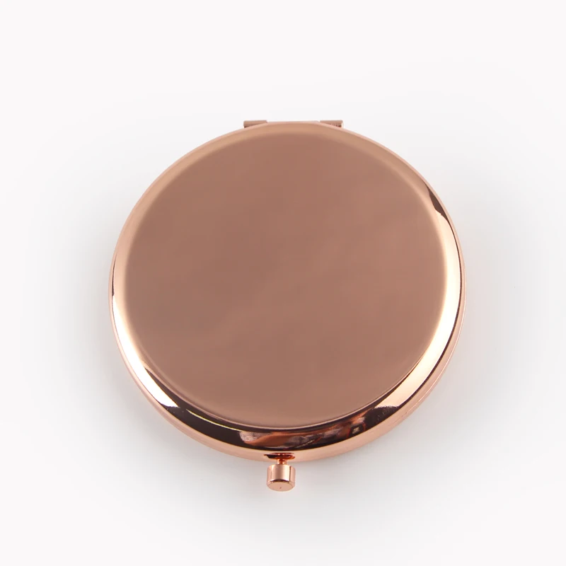 Розовое золото компактное зеркало для сумочек отлично подходит для подарков идеи - Цвет: Rose gold color