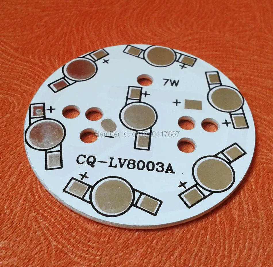 Светодиодный PCB 49 мм 7 Вт для шт. светодиодный s алюминиевая основа печатная плата