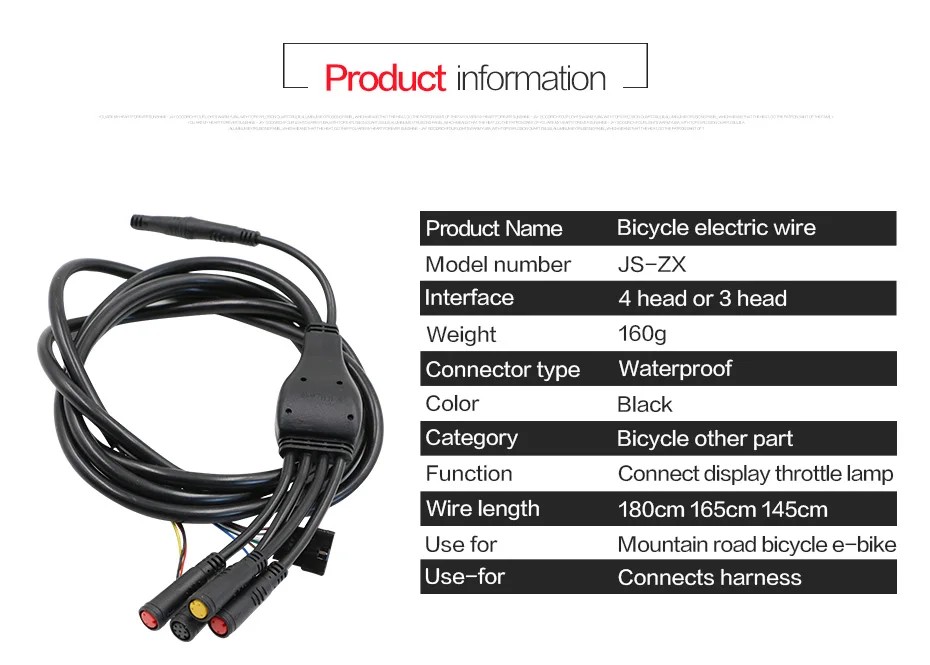 Водонепроницаемый основной кабель для электрического велосипеда соединяется с светодиодный ЖК-дисплей рычаг тормоза контроллер электрический провод электрический велосипед комплект