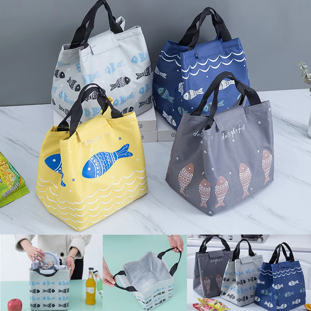 Waterproof lunch bag for women kids men refrigerator lunch bag canvas bag portable insulation bag