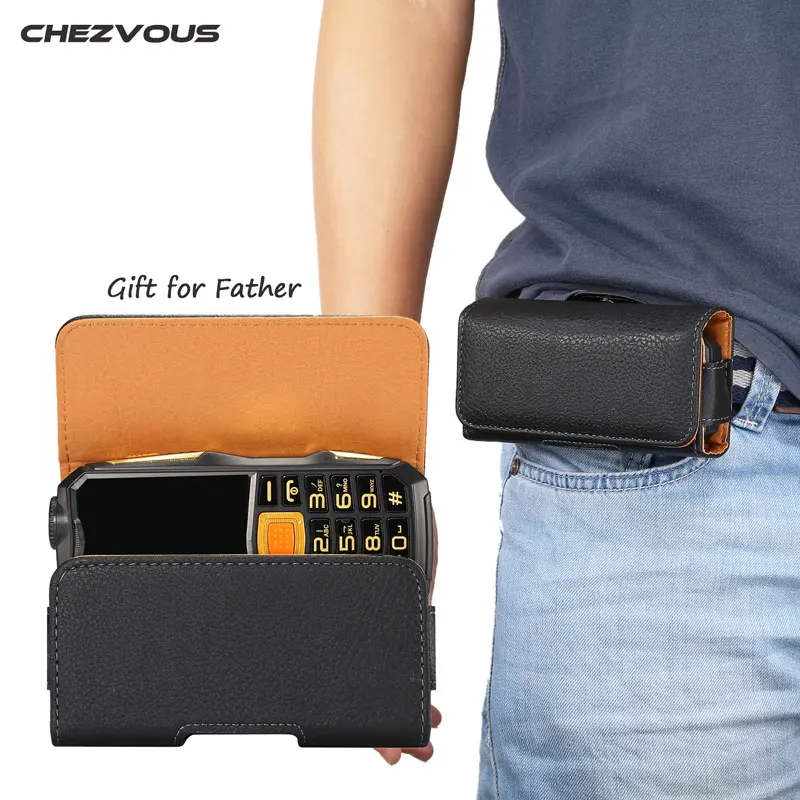 

CHEZVOUS 2 Szie Belt Pouch Mobile Phone Case for Old People Waist Bag for ZTE L660 for Neken EN3