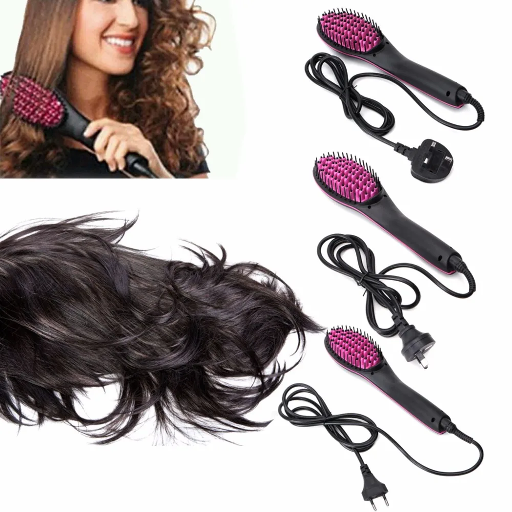 

Newest Hair Straightener Comb Ceramic Temperature LCD Simply Electric Brush