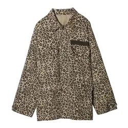 2018 Новинка осени тайский уличная мода мульти-карман лацканы свободные leopard дамы пальто женщин длинный кардиган плащ
