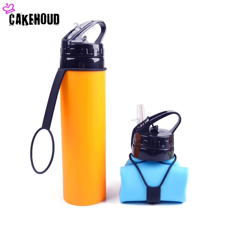 Креативная Складная Силиконовая бутылка для воды CAKEHOUD 610 мл напитков и спорта