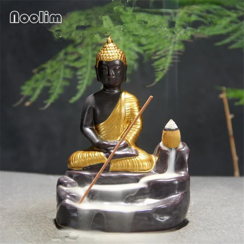 Будда курильница для благовоний горелка Керамическая дым водопад благовония держатель кадильница для ароматерапии домашний декор