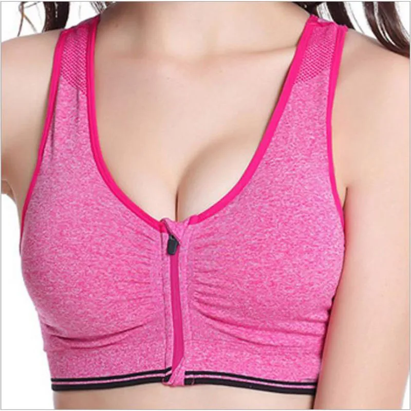 7 Color Women Push Up Zipper Sports Bra Padded Wirefree Shockproof Gym Fitness Athletic Running Yoga fitness Vest Top | Спорт и