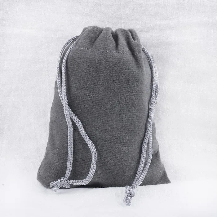 10 шт./лот бархатная сумка 5x7 см/7x9 см/9x12 см/10x15 см бархатная упаковка для ювелирных изделий упаковка с завязкой подарочные пакеты - Цвет: Gray