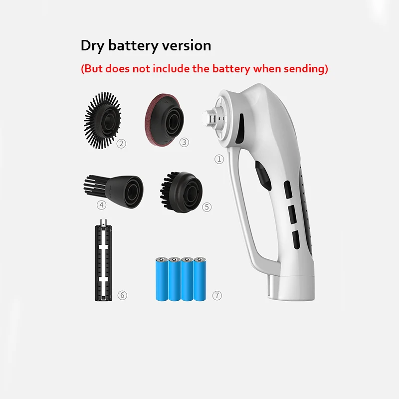 Xiaomi SHUNZAO IPX7 беспроводной ручной Электрический Очиститель скруббер Чистящая Щетка инструмент Перезаряжаемый для автомобиля дома Kicthen автомойка - Цвет: Dry battery version