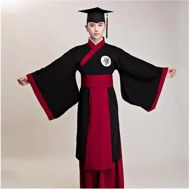 Chinese ancient University Hanfu Bachelor's degree gown graduation Long Robe Chinese costume