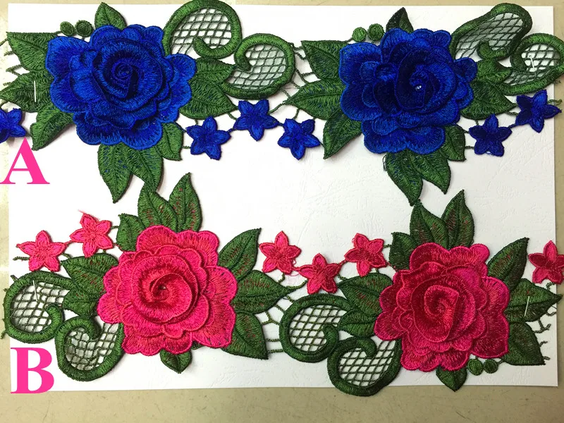 

10.5cm dyed yarn embroidery China folk style guipure flora lace trim,6 colors available,HS171225D