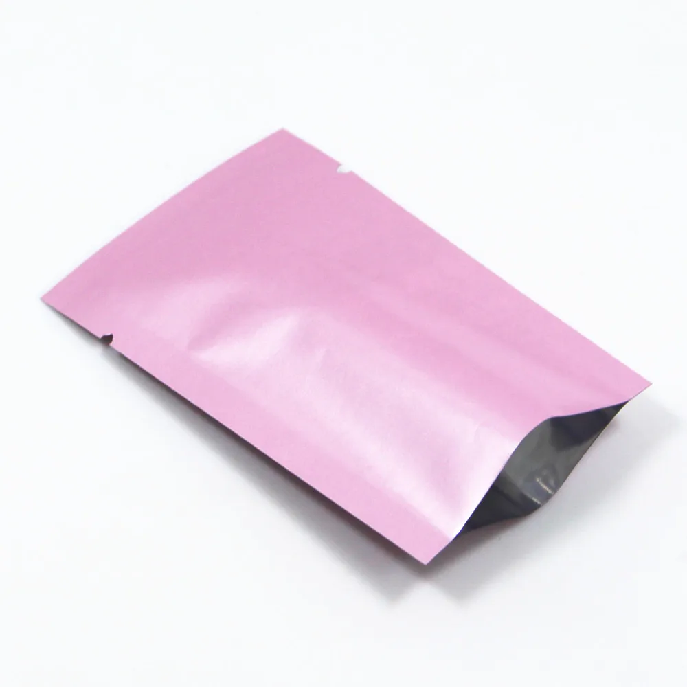 

200Pcs Packaging Food Pouch Coffee Powder Spice Tea Storage Bag OpenTop Vacuum Heat Sealable Glossy Pink Mylar Food Storage Bag