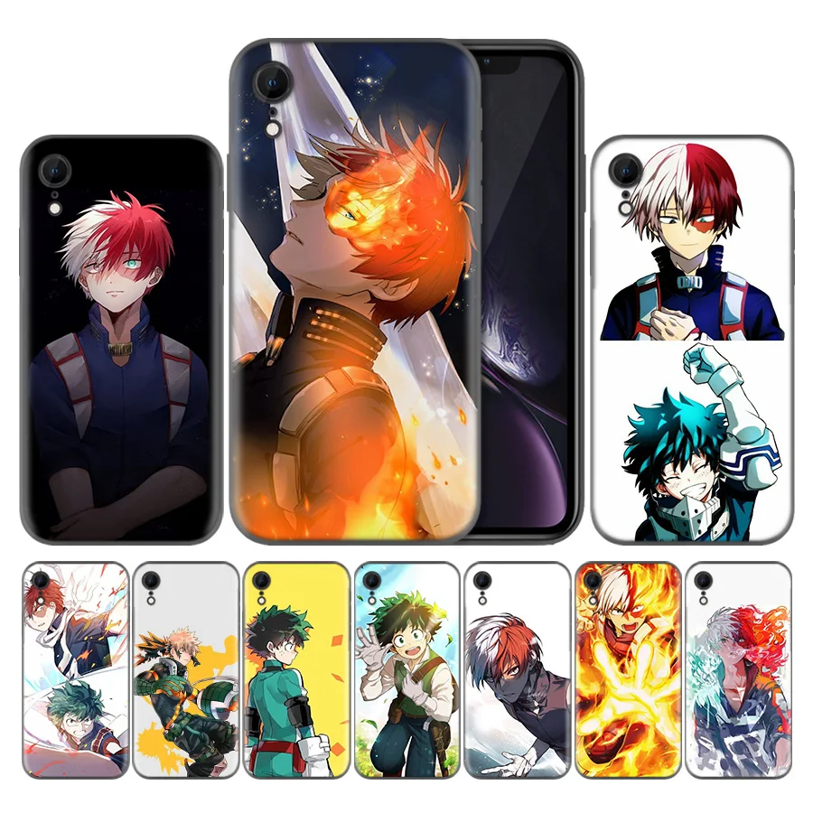 

TPU Silicon Bag Cover For Apple iPhone 7 7S 8 Plus X XS Max XR 5 5s SE 6 6s Luxury ipone Cases Capa My hero Academy Shouto