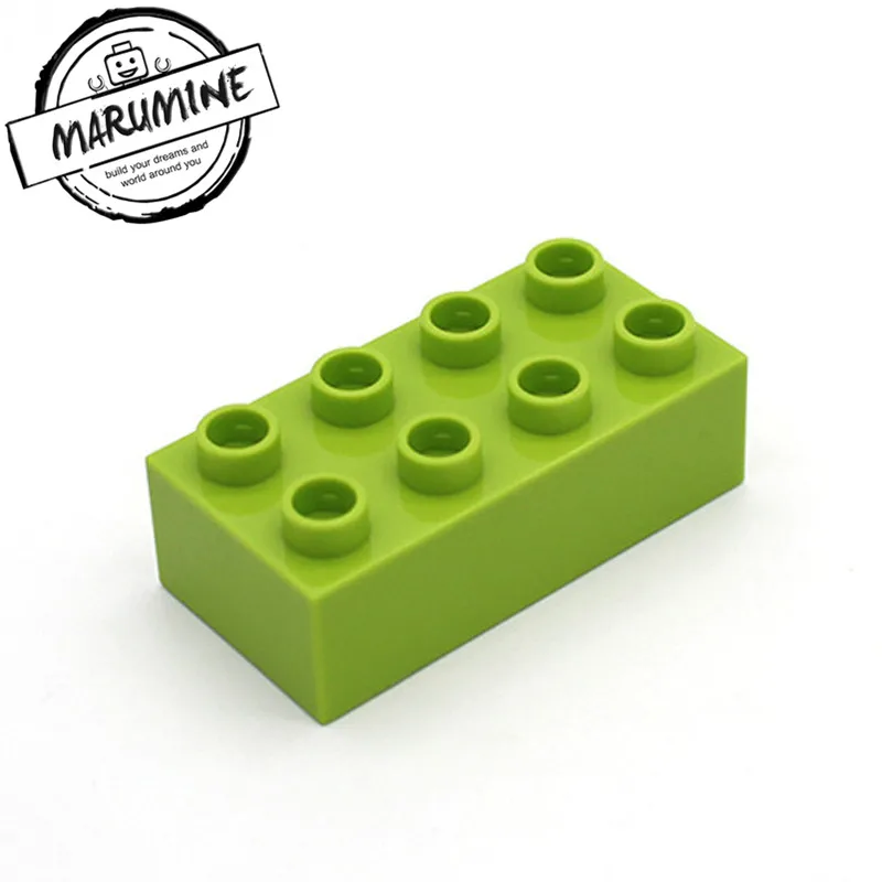 MARUMINE, большие кирпичи, 2x4, Duplo, блок, 30 шт./лот, классический набор, Обучающие игрушки, подарок для детей, сделай сам, набор строительных кирпичей - Цвет: Светло-зеленый