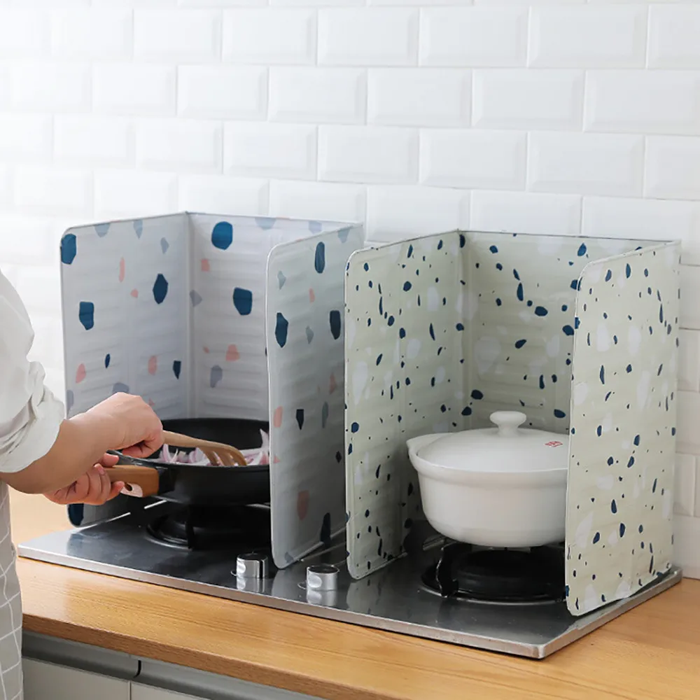 

Practical Splatter Screens Home Kitchen Stove Foil Plate Prevent Oil Splash Cooking Baffle Easy Clean Kitchen Accessories DIY