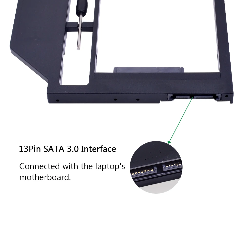 CHIPAL пластиковый Optibay SATA 3 0 2nd HDD Caddy 12 7 мм для 2 5 дюймового жесткого диска чехол SSD