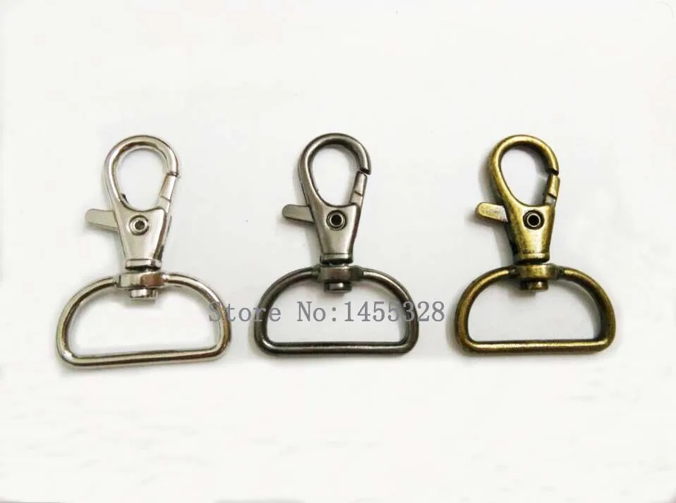 

30pcs/lot 25mm 1inch Alloy Swivel Clasps Snap Key Hooks DIY Key Chain Ring Nickle/Black/Bronze Free Shipping 2016092601
