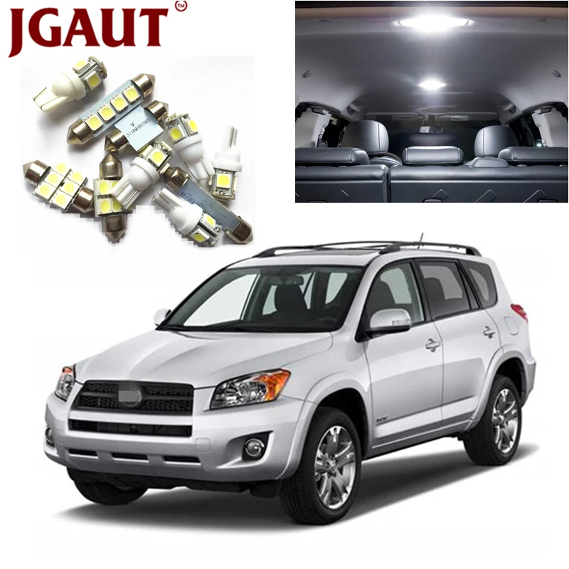 Us 11 34 40 Off Jgaut For 2006 2012 Toyota Rav4 White Red Blue Led Lights Interior Package Kit Map Dome License Plate Trunk Cargo Step Light In