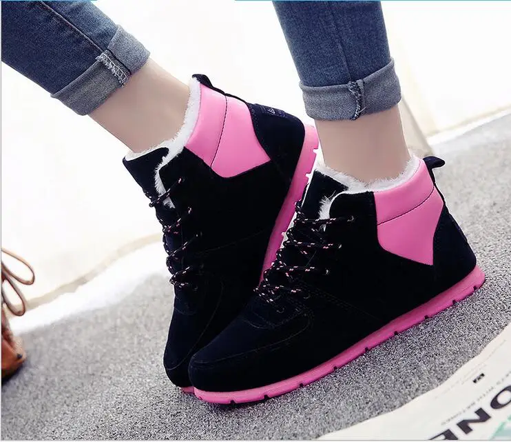 

2018 winter cotton boots slip plus velvet low to help sports flat warm big children's shoes
