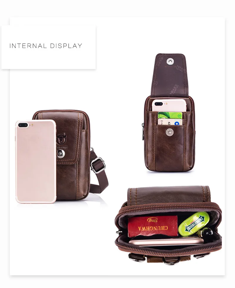 BULLCAPTAIN2019 кожаный кошелек с карманами, сумка для мобильного телефона, дорожные карманы, Мужская маленькая поясная сумка, Повседневная модная сумка для мужчин