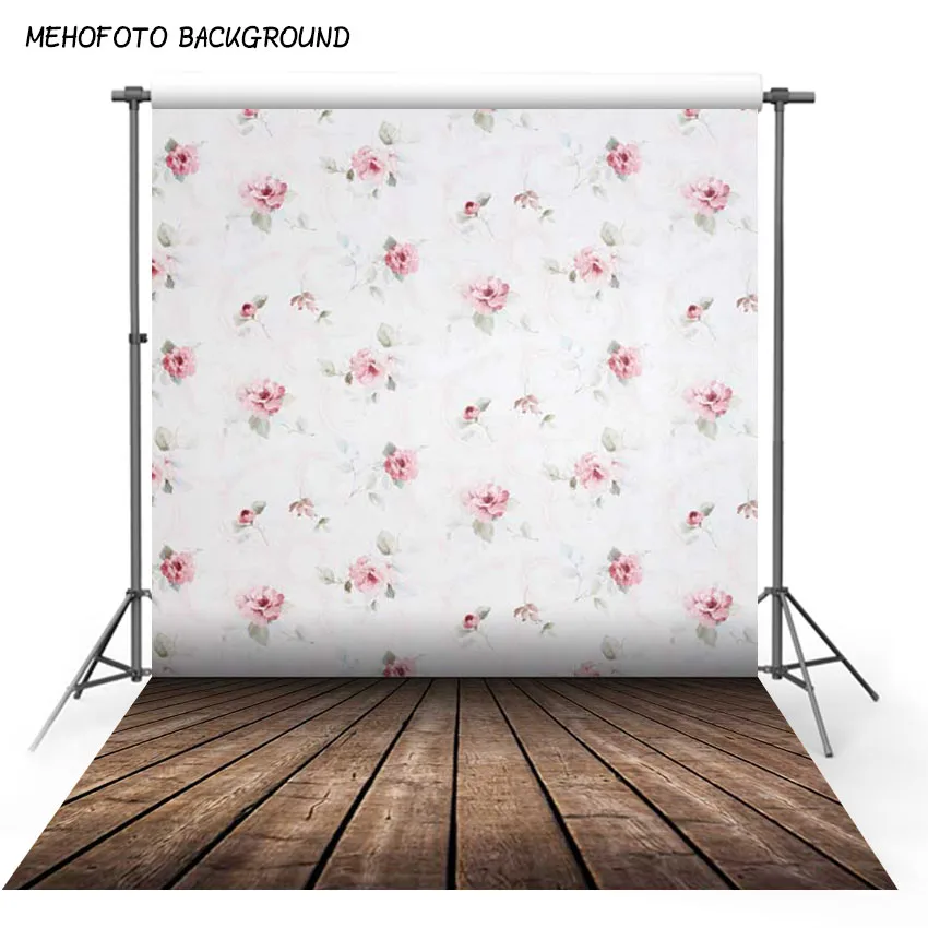

White wall flower background photography backdrops vintage wood floor photo background wedding cake smash backdrops photo studio