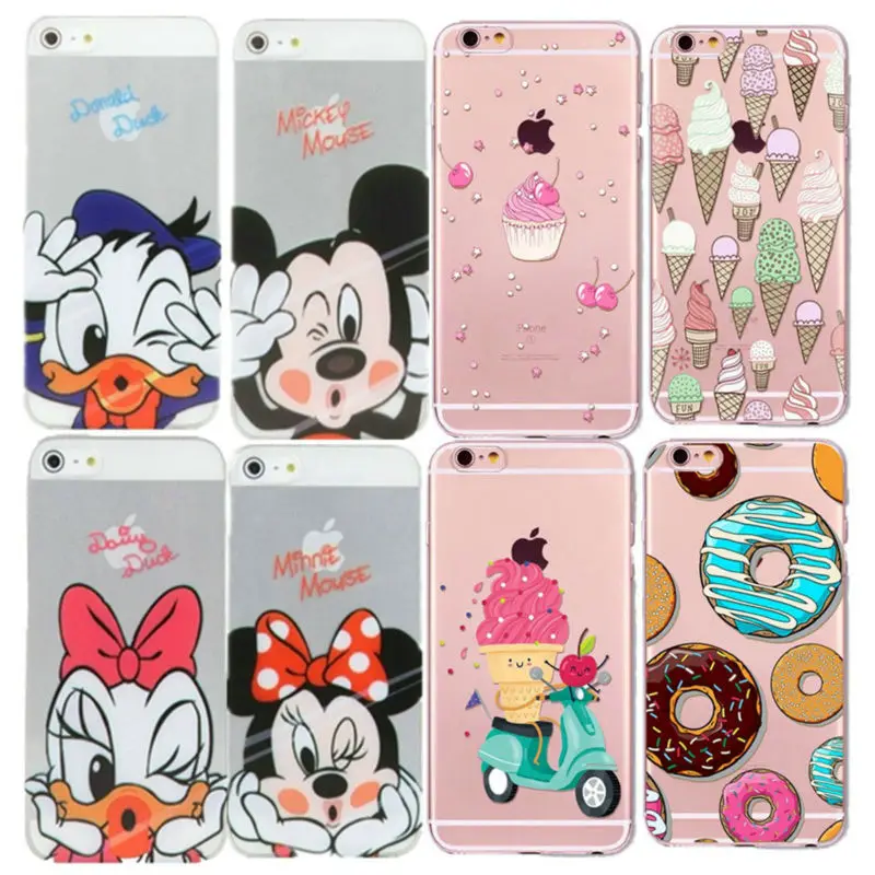 Case Of Ice Cream On Print For Apple iPhone 5 5S 6 6S 7 Cases 3D Luxury Macaron Cartoon Style Transparent Cover Coque Case Of Ice Cream On Print For Apple iPhone 5 5S 6 6S 7 Cases 3D Luxury Macaron Cartoon Style Transparent Cover Coque