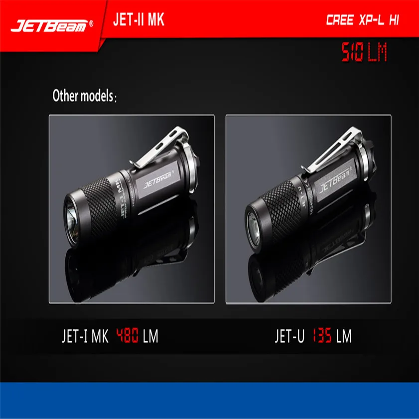 Высокое качество портативный JETbeam JET-II MK Cree XP-L HI 510 люмен Водонепроницаемый светодиодный фонарик