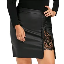 JAYCOSIN женская модная кожаная кружевная униформа для девочек плиссированная юбка из искусственной кожи летняя с высокой талией весна подарок Mar Прямая поставка 8,28