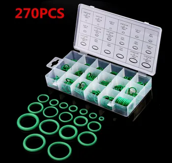 

270pcs A/C Green Rubber Oring Assortment for Auto Car Door Pump Bearing 18 Sizes