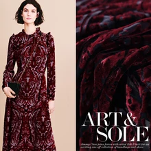 Осенний пункт 114 см ширина 160 г/м на заказ сгоревшая бархатная ткань шелковая бархатная ткань платье-Чонсам ткань мешковины платья