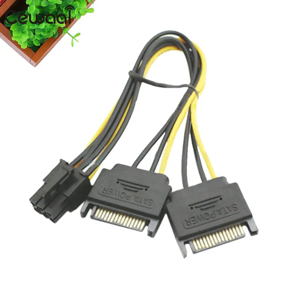 6 P SATA Мужской 1 до 2 кабель Ведущий линия разъем PCI-Express Мощность Шнур адаптер