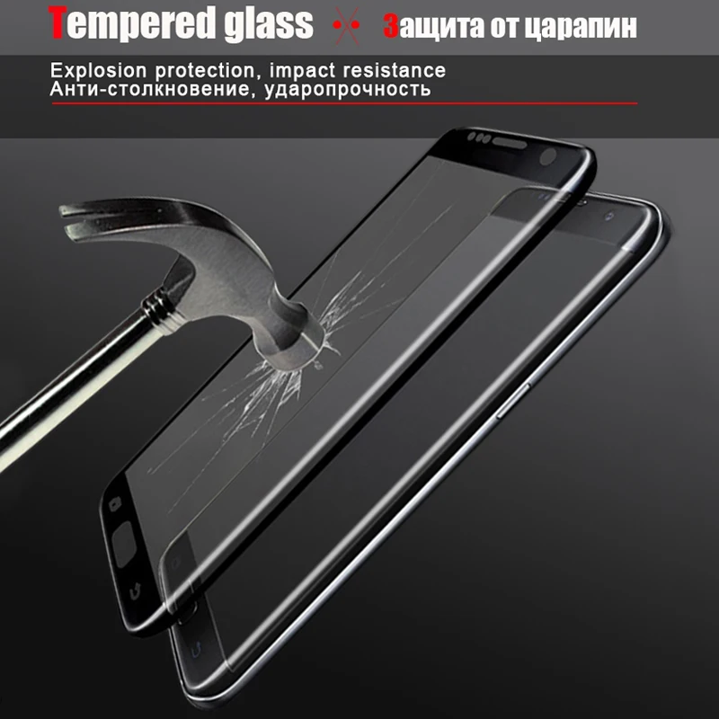 Защитное стекло TOMKAS для Samsung S7 Edge 3d пленка с изогнутыми краями Galaxy S6 Edge|glass for samsung
