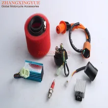 High quality regulator rectifier relay ignition coil spark plug A7TC AC CDI 38mm air filter for