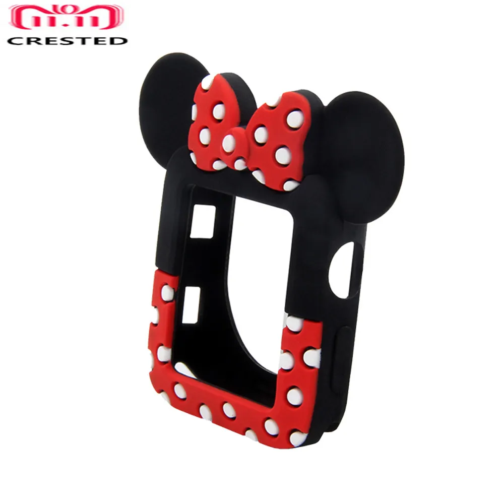 

CRESTED silicone sport case cover For Apple watch band 42mm 38mm iwatch strap series 3/2/1 protective soft mickey frame shell