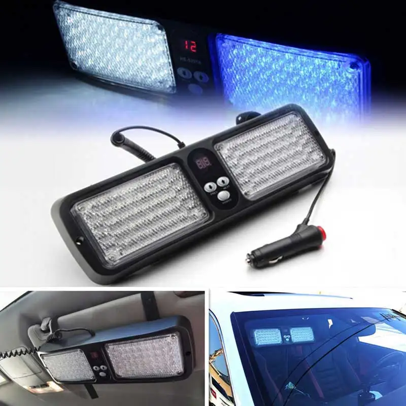 

Car Vehicle 12V 86 LED Car Truck Strobe Emergency Lights Bright Visor Flash Red& Blue