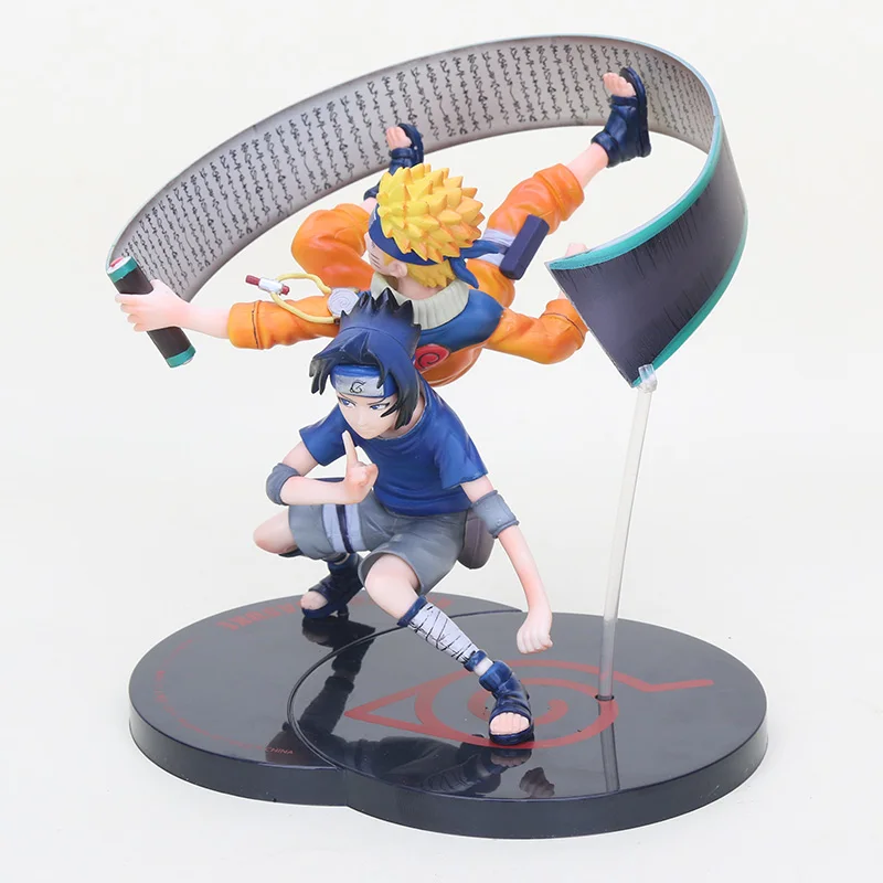 

Brinquedos Naruto Uzumaki figure Naruto & Uchiha Sasuke Non Scale Painted Figure pvc Model Toys doll 18cm