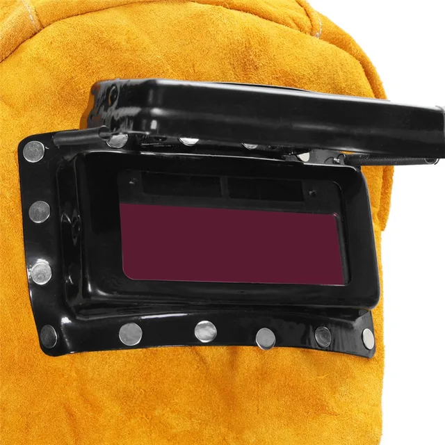 Solar Auto Darkening Welding Mask Leather Head-Mounted Shawl Protective Heat Insulation Anti-Spatter