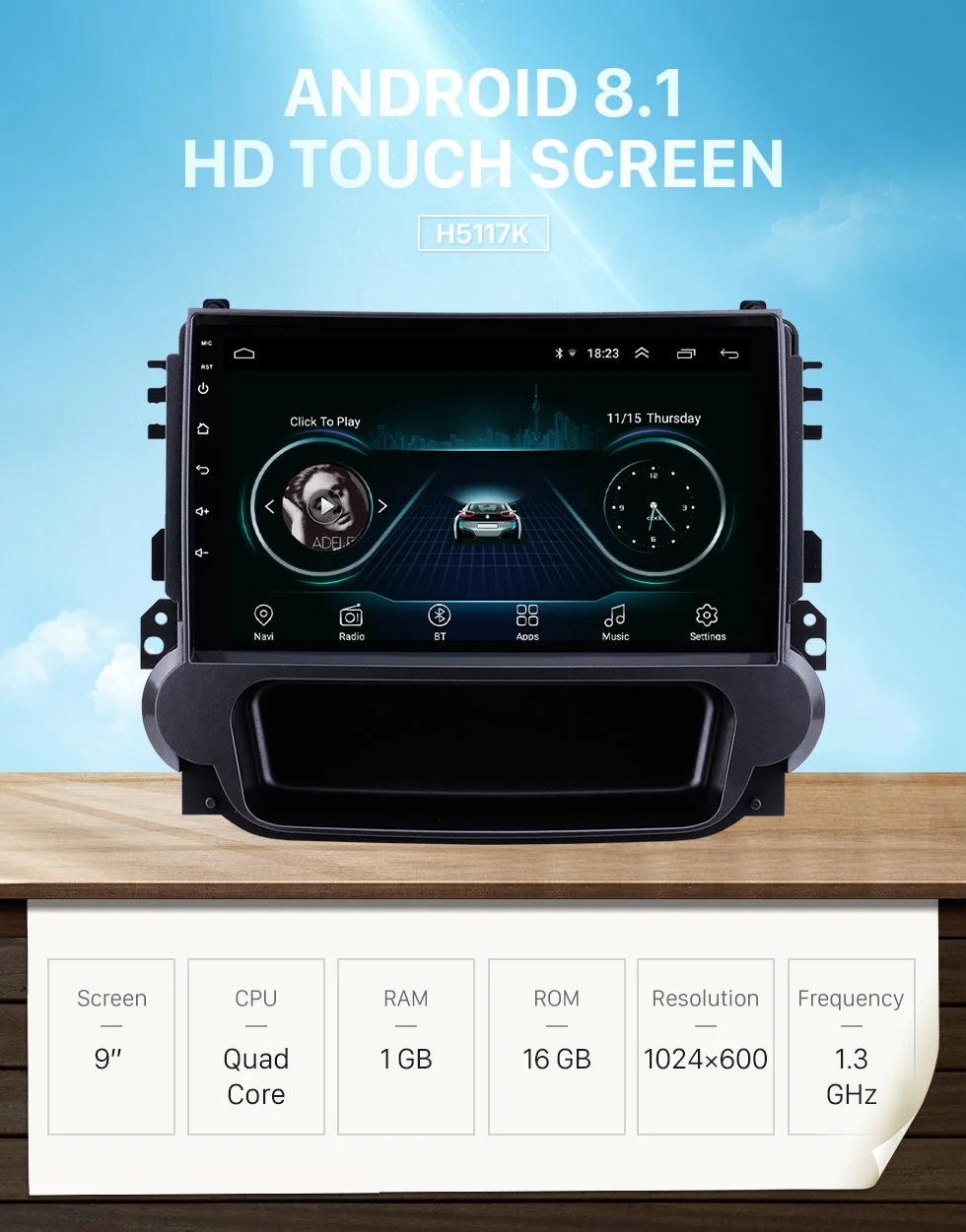 Cheap Seicane For Chevy Chevrolet Malibu 2012 2013 2014 Android 8.1 9" 4-core Head Unit Car GPS Radio Stereo Player support DVR OBDII 0