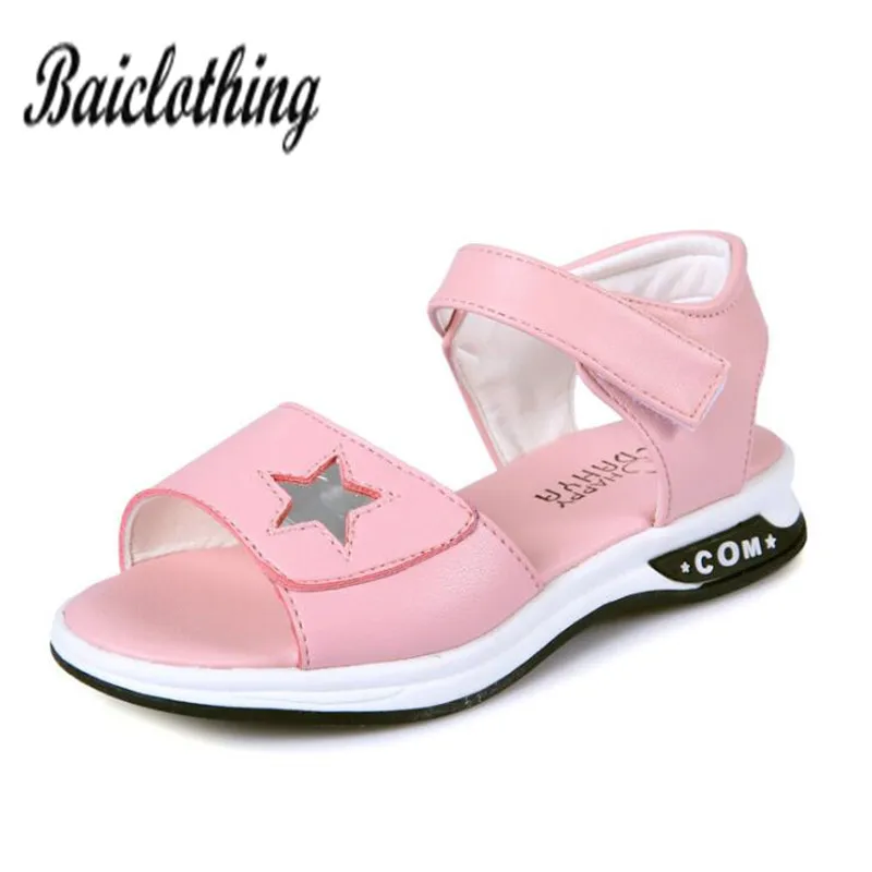 

Girl Sandals 2018 Summer Style Children Sandals Girls Princess Beautiful Star Shoes Kids Flat Sandals Baby Girls Roman Shoes