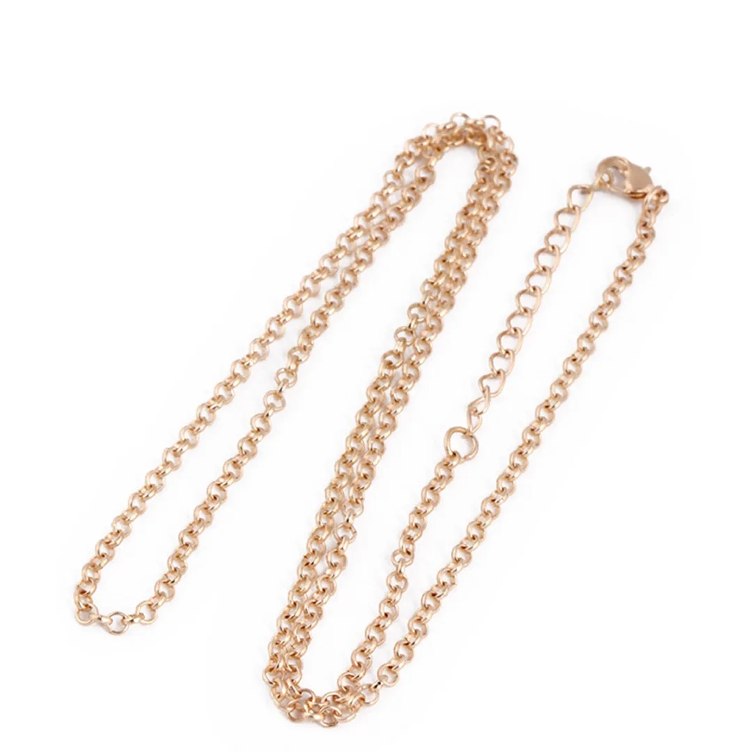 Fashion Men Neckalces Chain Vintage Long DIY Jewelry Silver/Gold Color O Chains Box Chain Necklace 60cm shellhard