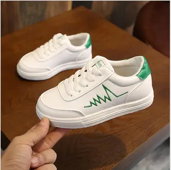 

KIDS 2019 Spring Summer Children Leather White Casual Shoes Boys Fashion Sport Sneakers Girls Boys Fashion Breathable Shoes