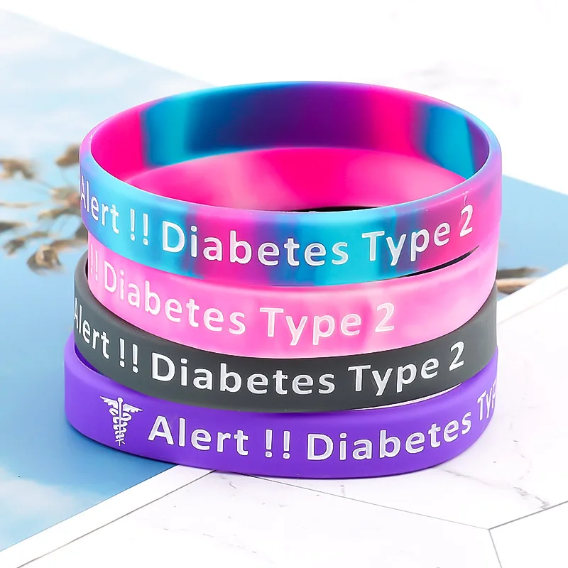 

1 PC Diabetes Bracelet Insulin Dependent Medical Alert Silicone Wristband Bracelet For Diabetic Person Dropship Wholesale New