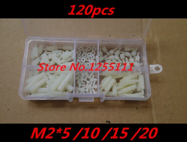 

120PCS M2.5 Nylon Hex Spacers Screw Nut Assortment Kit M2.5*5 to M2.5*20 Nylon Male to Female spacer
