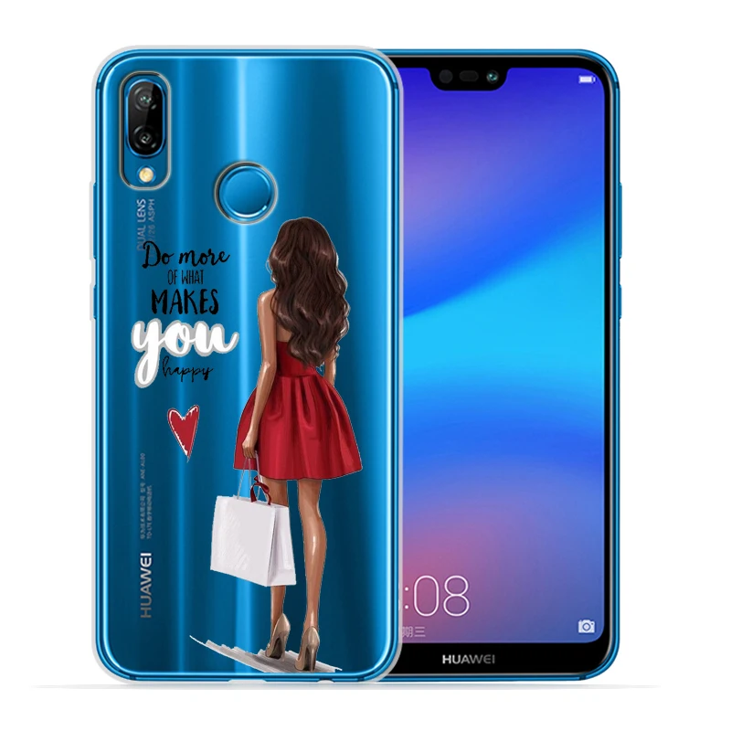 Модный чехол для девочек huawei P30 Lite P20 Pro P30 Lite P8Lite P9Lite P Smart Capa Мягкий силиконовый чехол Etui - Цвет: 09