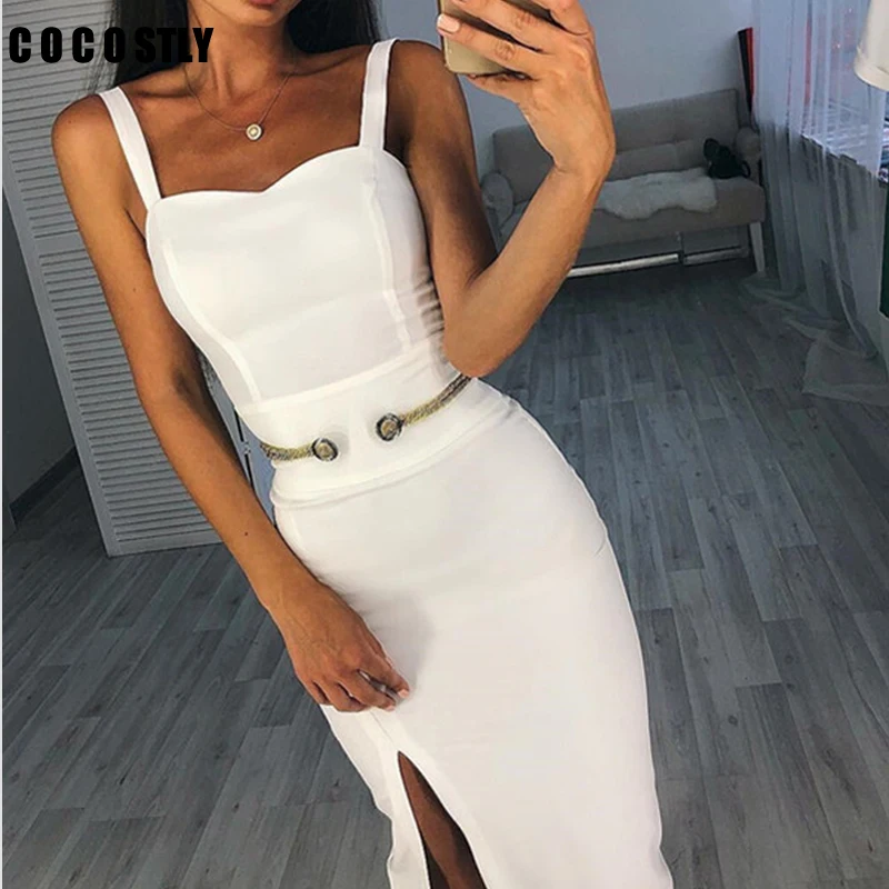 

women dress party dresses female 2019 condonle belt slim waist bandage dress sexy side spilt prom fown